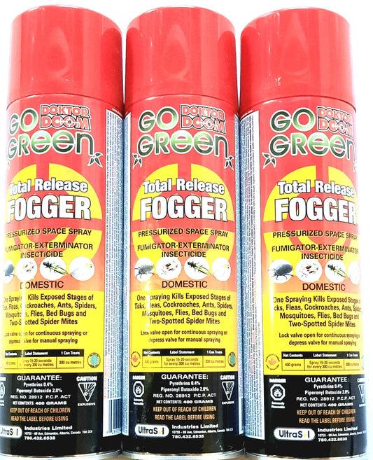 Gogreen DoktorDoom Total release Fogger Pyrethrin 3 pack