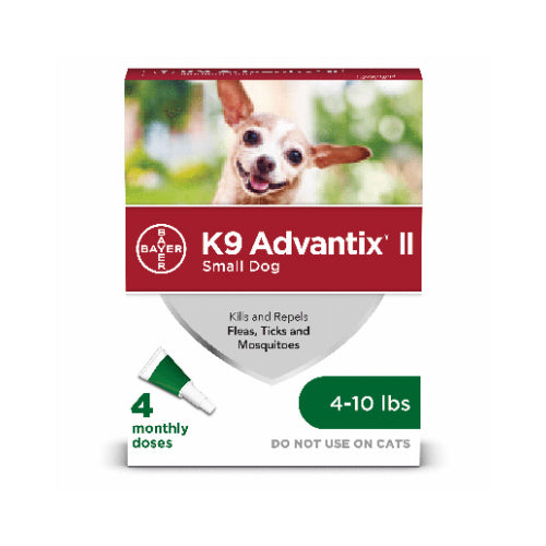 K9 Advantix II Flea And Tick Prevention & Treatment for Dogs 4-10-Lbs., 4 Doses pack of 4