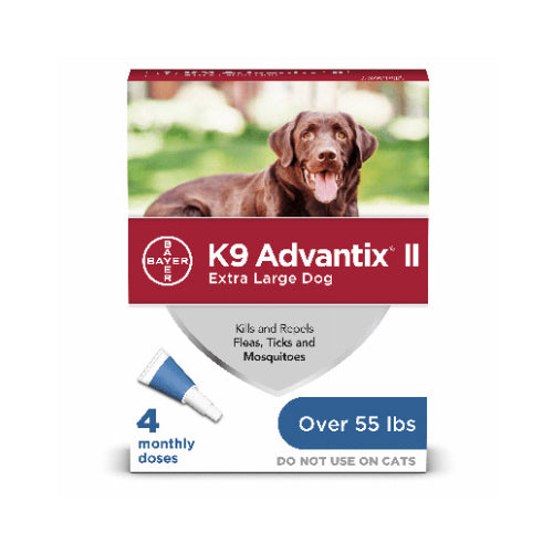 K9 Advantix Flea And Tick Prevention & Treatment for Dogs over 55-Lbs., 4 Doses pack of 4