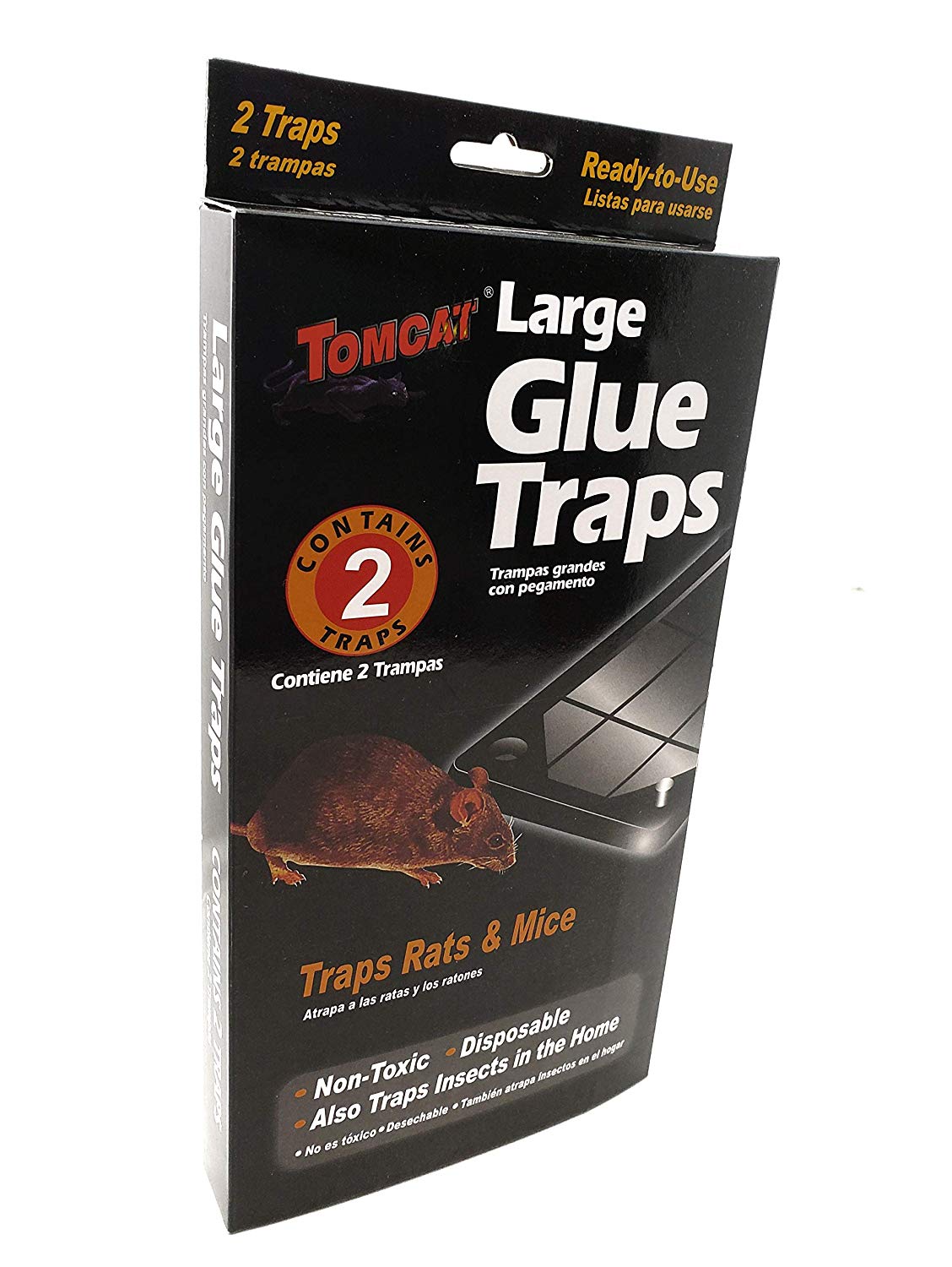 TOMCAT Large Disposable Glue Traps for Rats and Mice, 2 Pack