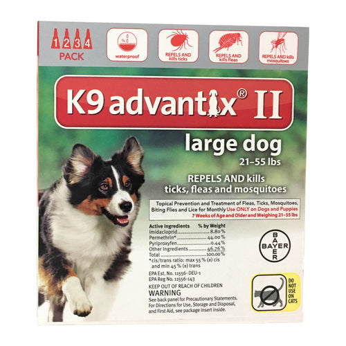 BAYER 81520399-AXR Flea Drops K9 Advantix II Liquid Dog Imidacloprid/Permethrin/Pyriproxyfen 0.34 oz