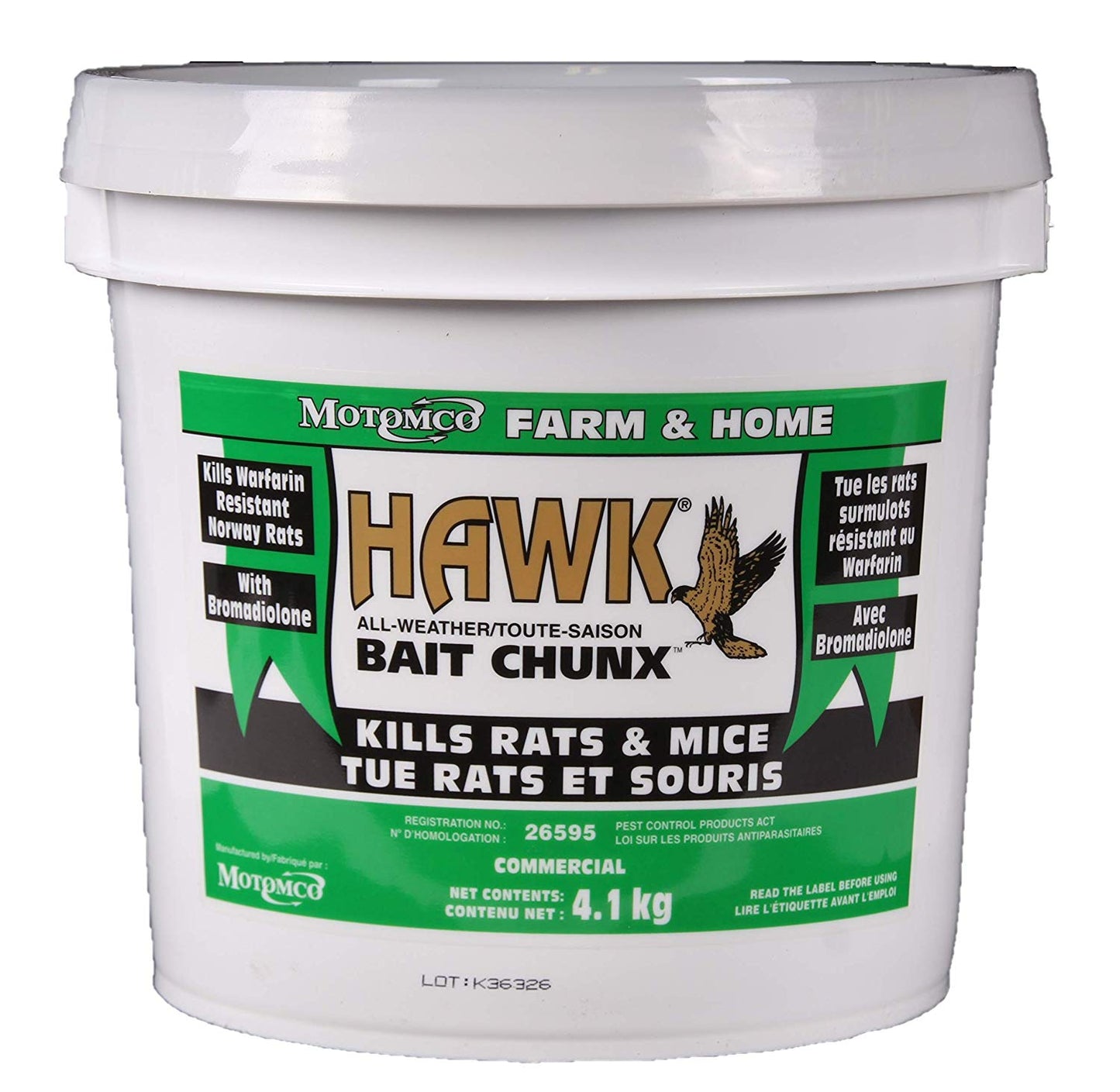 Motomco Rodent Hawk Rodenticide All-Weather Bait Chunx Rat Mice Rodent poison 4.1kg